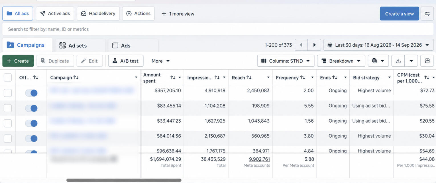 Meta Ads scaling result